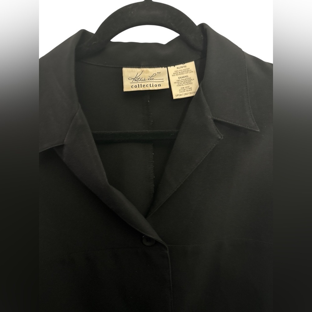Kathie Lee Collection Black Button Blouse Jacket Sz XL 16/18 - Picture 4 of 6